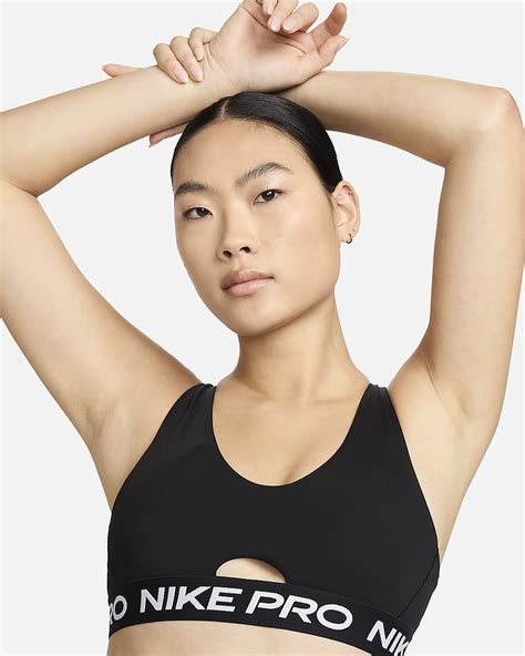 NIKE Women's Pro Indy Bra (Medium, White/Black) 